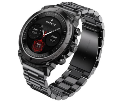 Smartwatch Garett Atom czarny stalowy